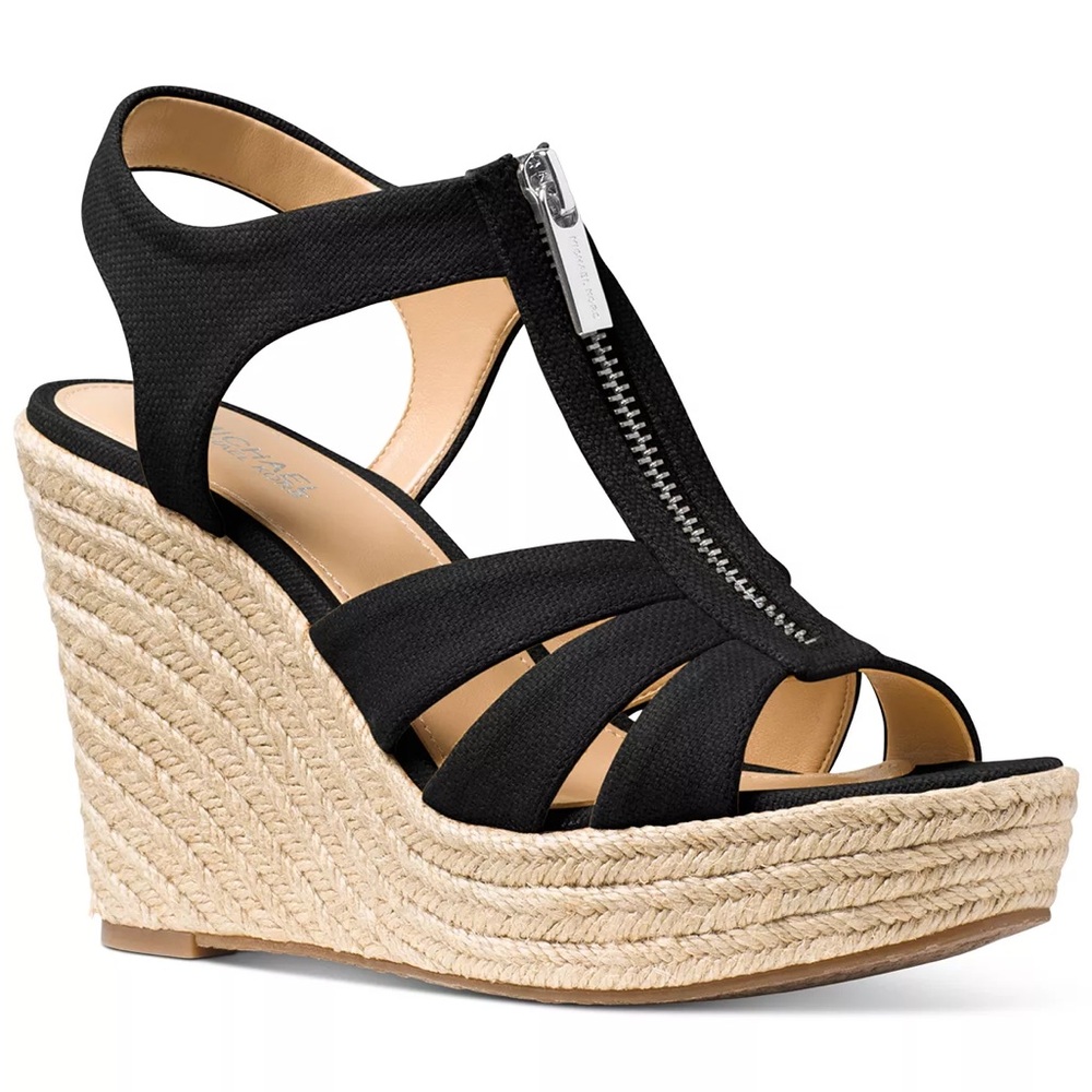 Michael Kors Berkeley Canvas Zipper Espadrille We… - image 1